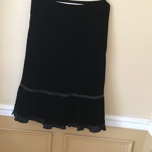 Loft velvet skirt with silk trim